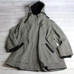 Details Intl Women's Winter Coat Plus Size 3X Wool Hooded Herringbone